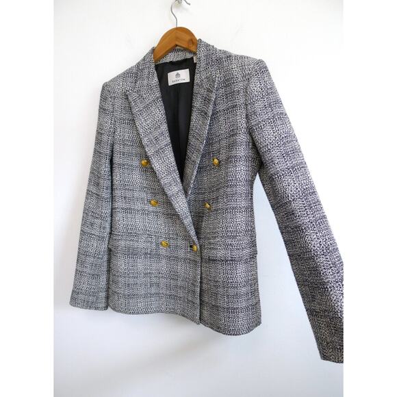 BABATON Tweed Linen-Blend Double-Breasted Index Blazer Jacket XS ARITZIA $228 - Picture 5 of 13
